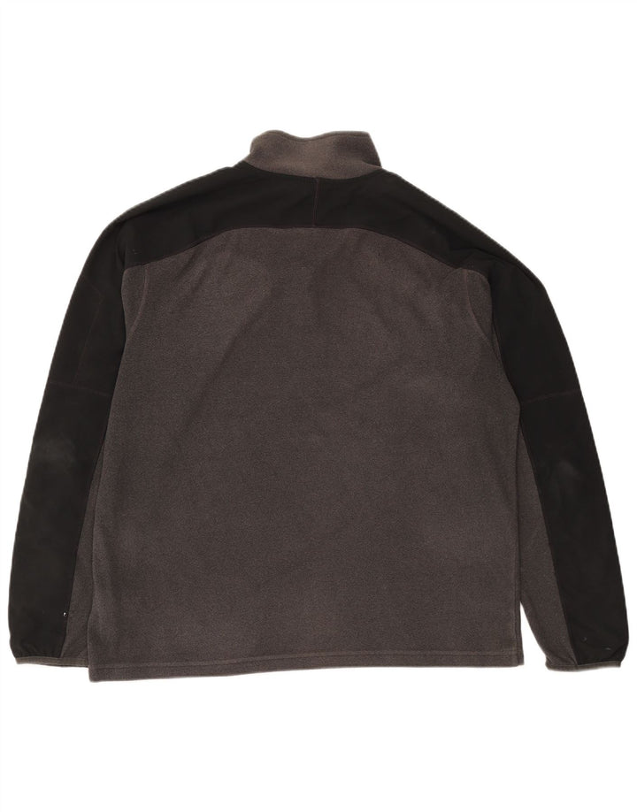The North Face Herren-Fleecepullover mit Reißverschluss am Hals, großes graues Farbblock-Polyester