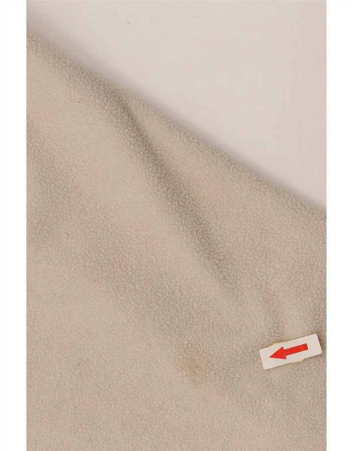 KAPPA Herren-Fleecepullover mit Reißverschluss am Hals, groß, cremefarbenes Polyester