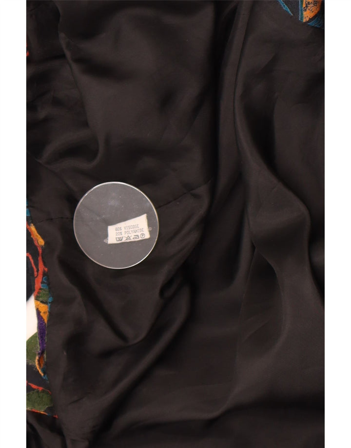 Vintage Damen Bolerojacke mit abstraktem Muster UK 14 Medium Mehrfarbig