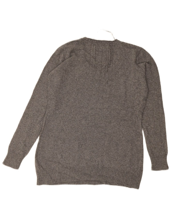 Fat Face Damen-Pullover mit Rundhalsausschnitt, Gr. 16, Größe L, grau gefleckte Baumwolle