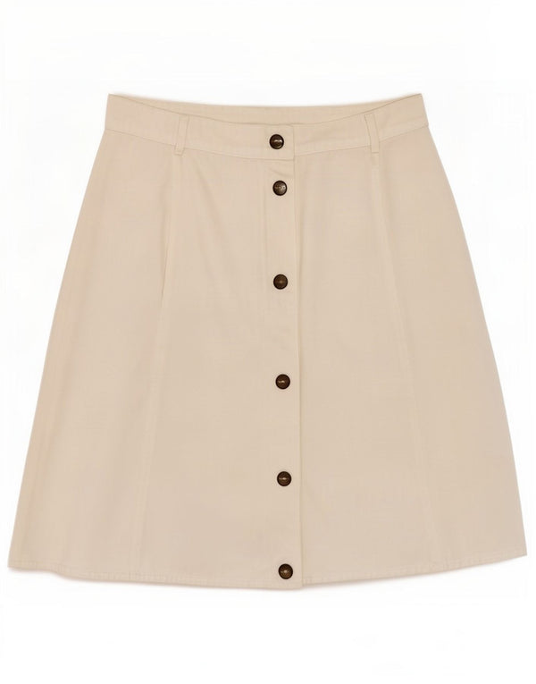 Weekend Damen A-Linienrock UK 14 Medium W30 Weiße Baumwolle