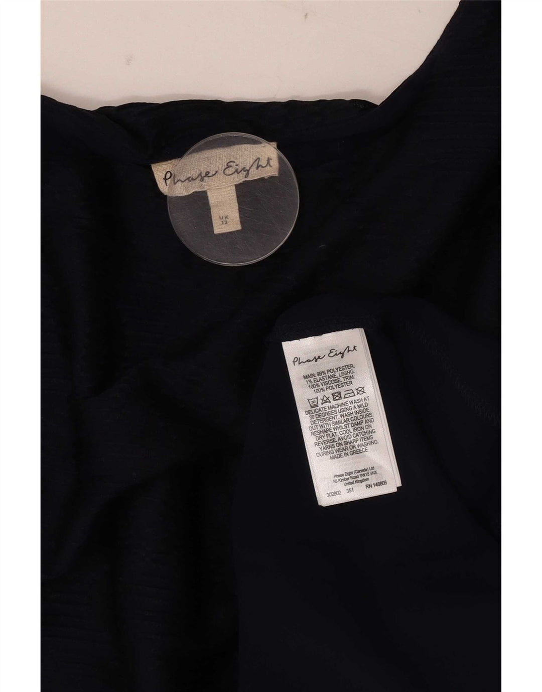 Phase Eight Asymmetrisches Damen-Blusenoberteil mit 3/4-Ärmeln, UK 12, Mittelblau