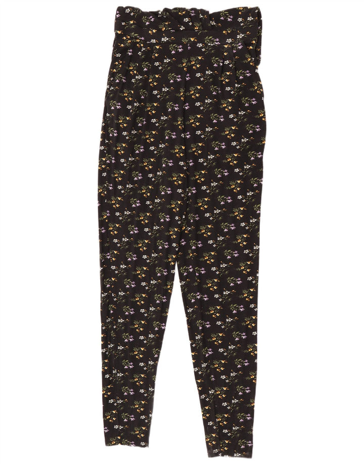 Oasis Damen-Overall, ärmellos, UK-Größe 42, Mittelschwarz, Viskose mit Blumenmuster