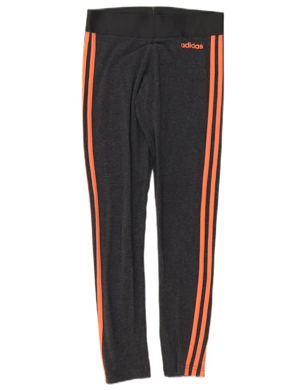 Adidas Damen Leggings UK 4/6 XS Graue Baumwolle