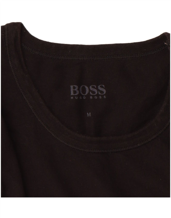 Hugo Boss Herren T-Shirt Top Medium Schwarz Baumwolle