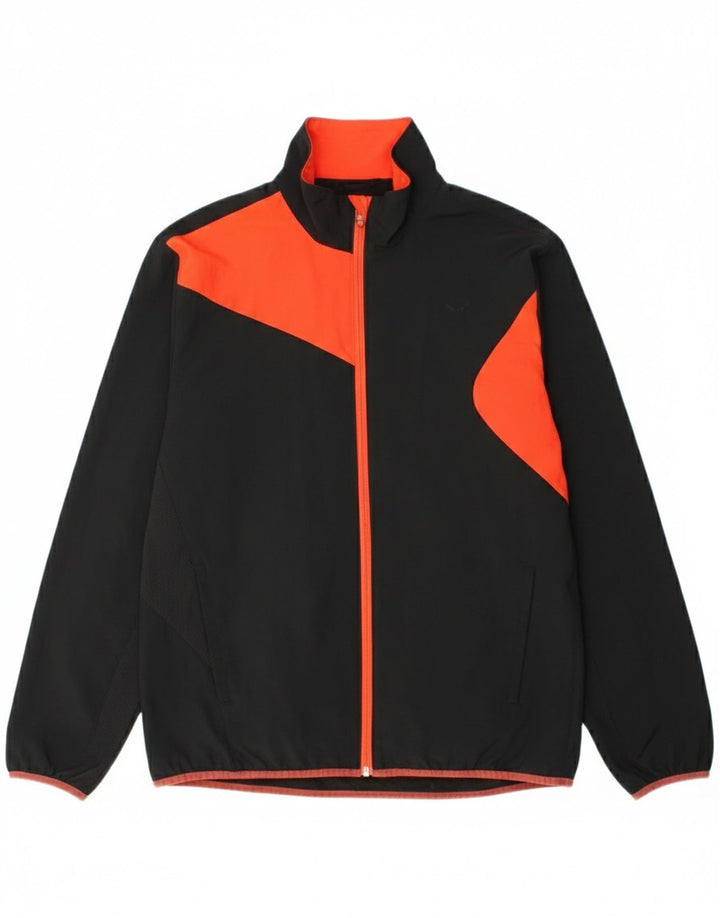 Puma Herren-Trainingsanzug-Top-Jacke, UK 40, groß, schwarzes Farbblock-Polyester