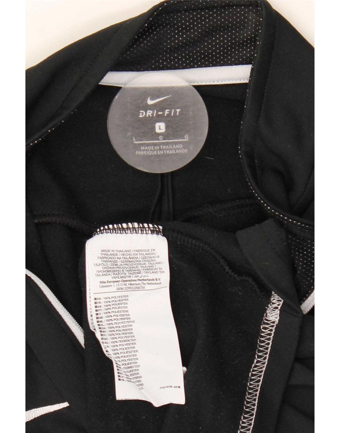 Nike Herren-Dri-Fit-Oberteil mit Reißverschluss, langärmlig, groß, Schwarz, Farbblock