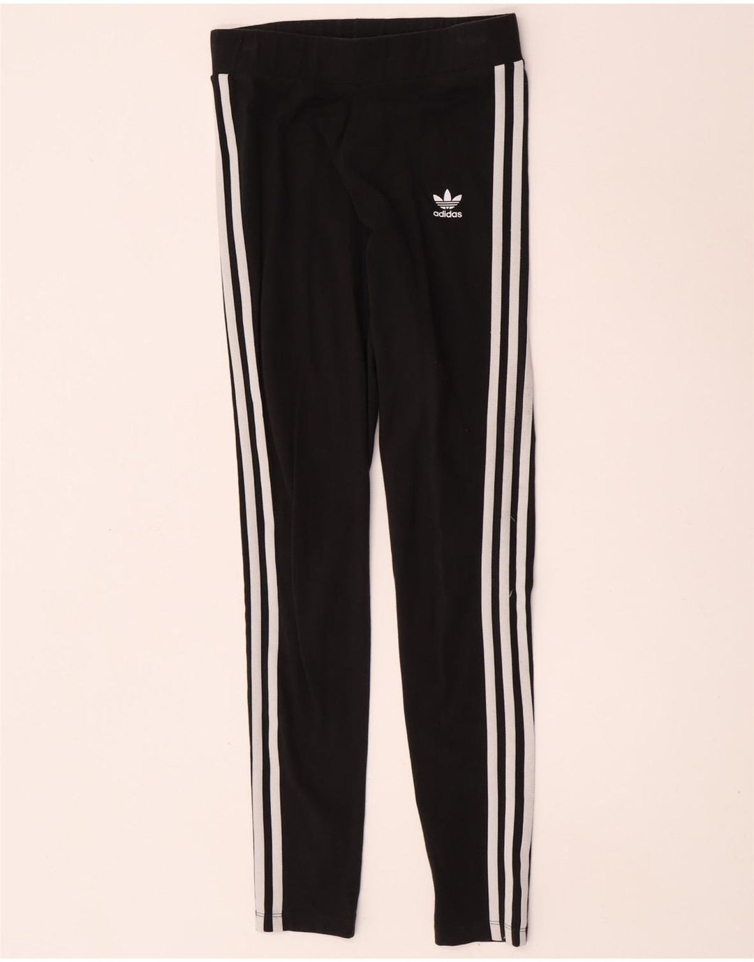 Adidas Damen Leggings UK 10 Small Schwarz Baumwolle