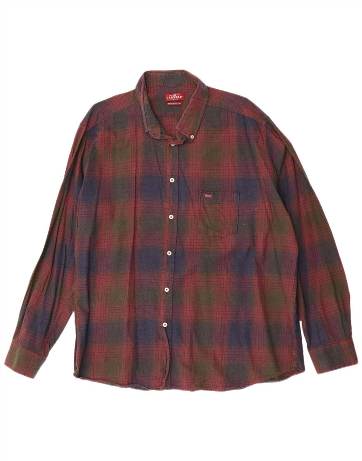 Carrera Herren-Hemd, reguläre Passform, 3XL, rot kariert, Baumwolle