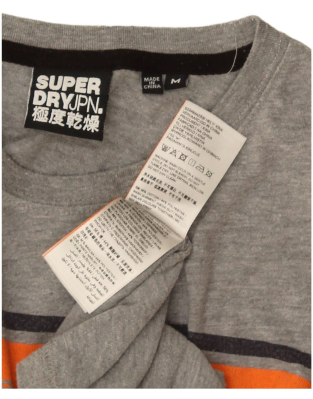 Superdry Herren Grafik-T-Shirt-Oberteil aus mittelgrauer Colourblock-Baumwolle