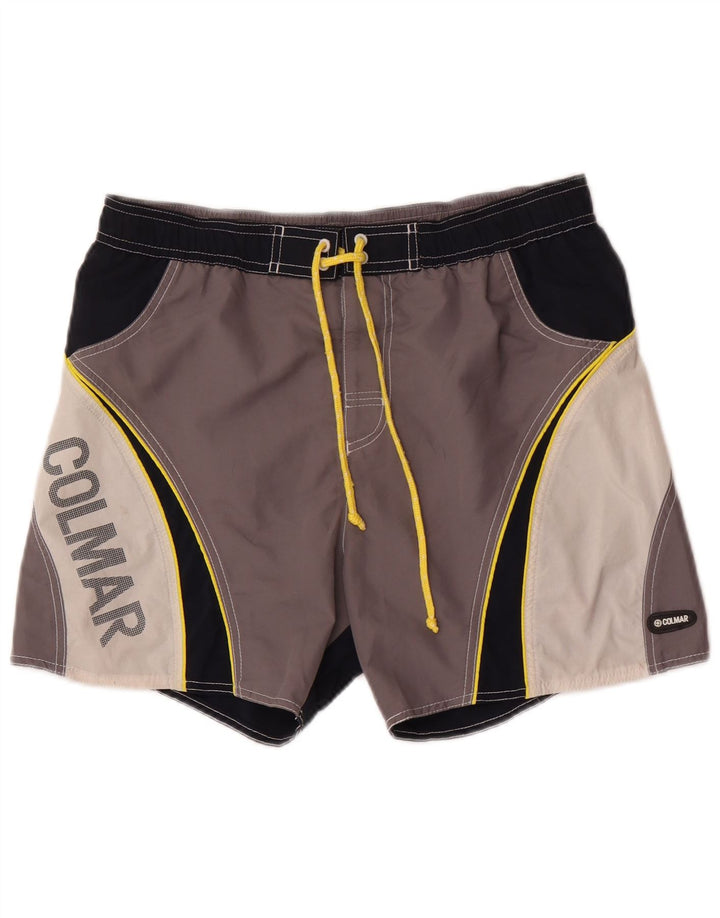 Colmar Herren-Badeshorts mit Grafik, IT 50, groß, graues Farbblock-Polyester