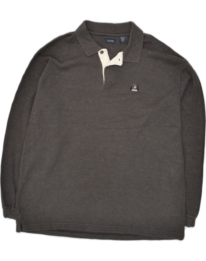IZOD Mens Polo Neck Jumper Sweater XL Grey Cotton | Vintage Izod | Thrift | Second-Hand Izod | Used Clothing | Messina Hembry 