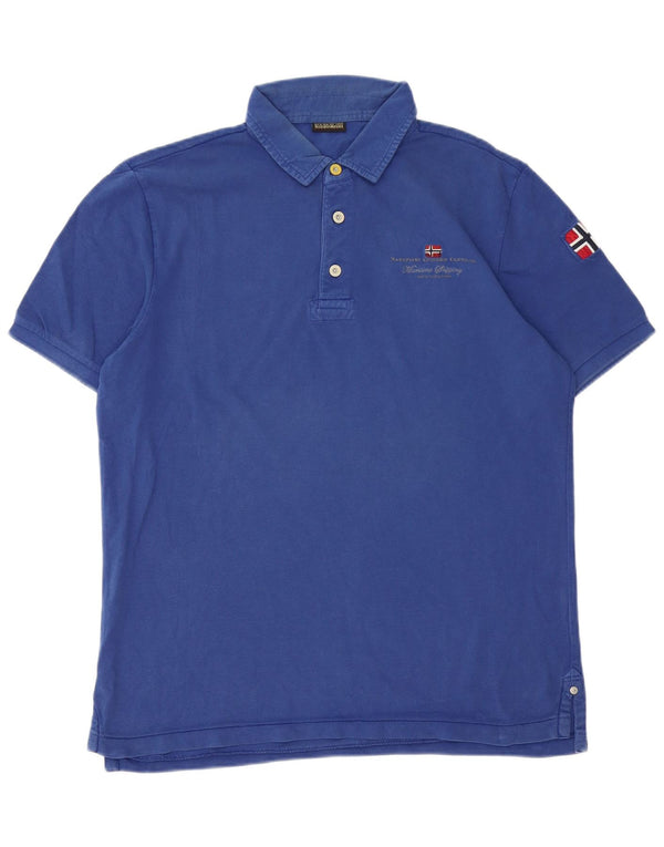 Napapijri Herren-Poloshirt mit Grafik, XL, Blau