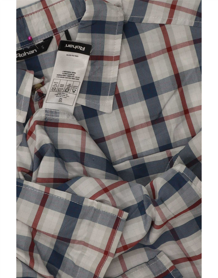Rohan Herren-Kurzarmhemd, klein, blau kariert, Polyester