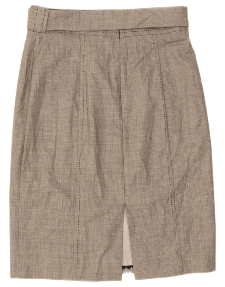 Coast Damen Bleistiftrock UK 14 Large W32 Graue Wolle