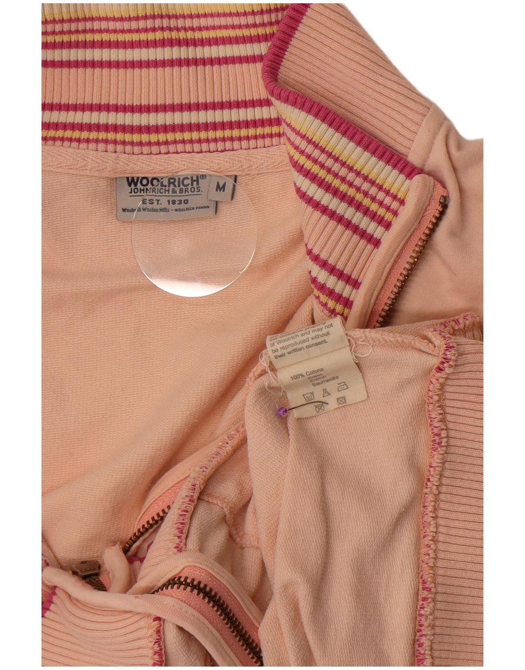 Woolrich Damen-Trainingsanzugoberteil mit Grafik, UK 14, Mittelrosa gestreift