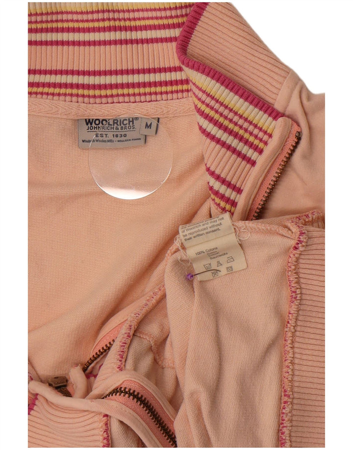 Woolrich Damen-Trainingsanzugoberteil mit Grafik, UK 14, Mittelrosa gestreift