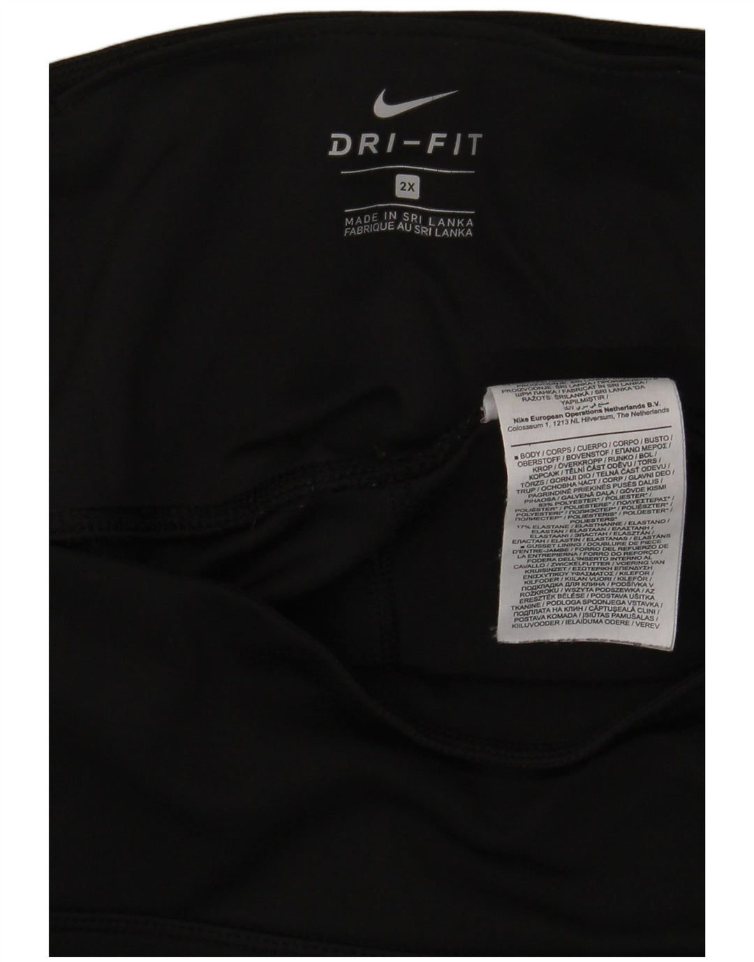 Nike Damen Dri Fit Leggings UK 20 2XL Schwarz Polyester