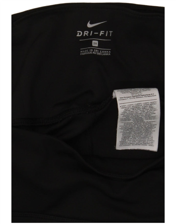 Nike Damen Dri Fit Leggings UK 20 2XL Schwarz Polyester