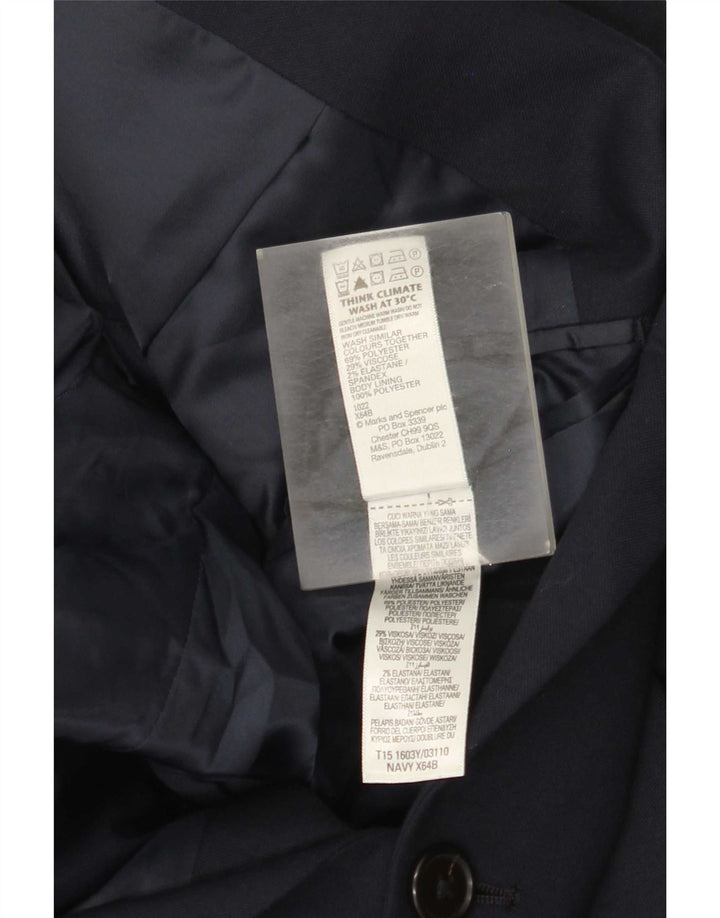 Marks & Spencer Herren-Blazer mit 2 Knöpfen, UK 44, XL, Marineblau, Polyester