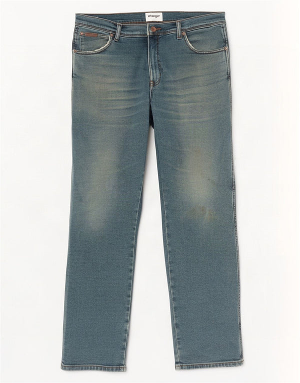 Wrangler Herren Texas Straight Jeans W34 L32 Blaue Baumwolle
