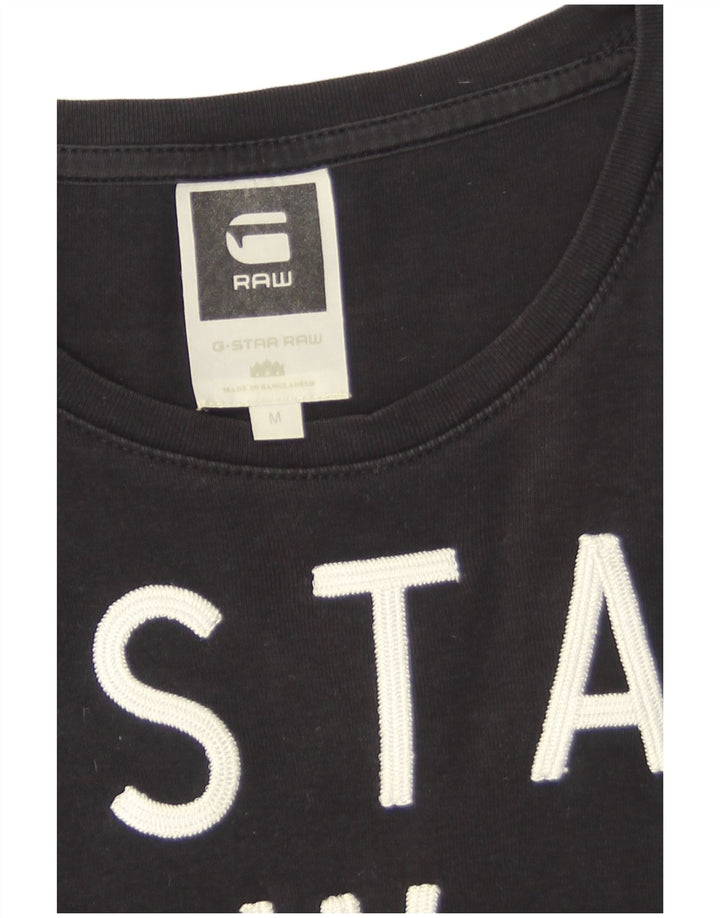 G-Star Damen Grafik-T-Shirt-Oberteil UK 12 Medium Marineblau