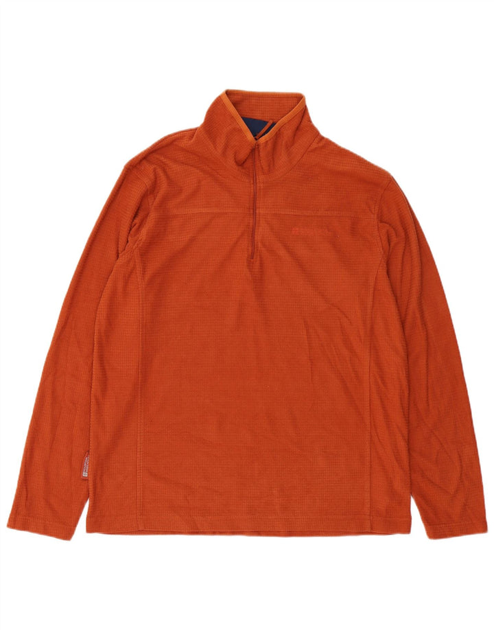 MOUNTAIN WAREHOUSE Herren-Sweatshirt mit Reißverschluss am Hals, mittelorangefarbenes Polyester