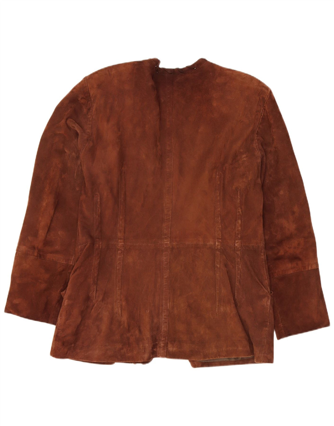 Begedor Damen-Blazer, übergroß, 1 Knopf, Wildleder, Größe IT 44, Mittelbraun