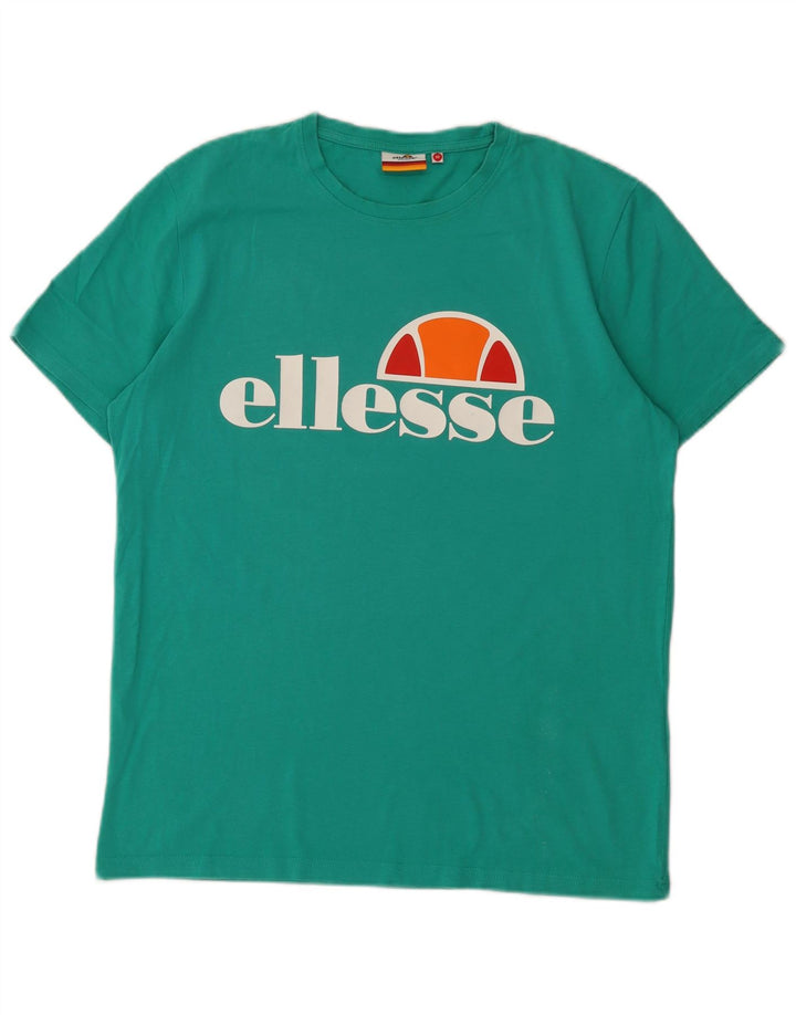 ELLESSE Herren Heritage Graphic T-Shirt Top Medium Türkis Baumwolle