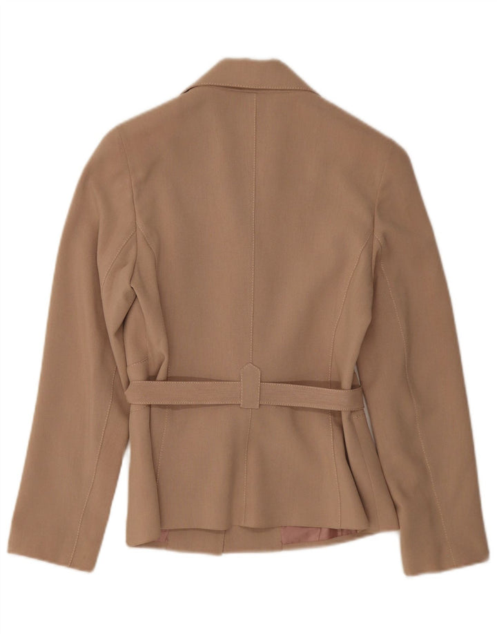 Vintage Damen 2-Knopf-Blazerjacke UK 8 Small Beige
