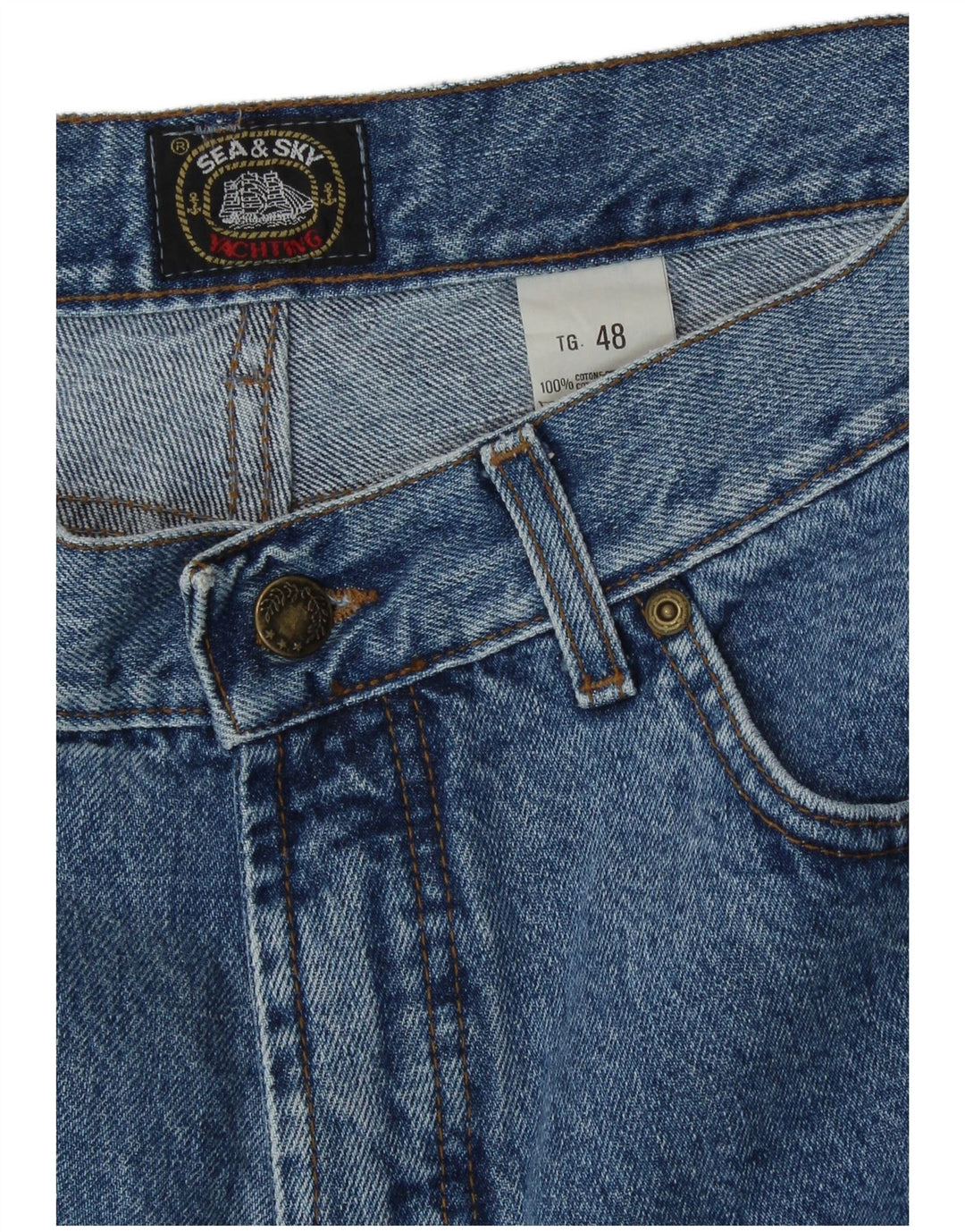 Sea & Sky Herren Tapered Jeans IT 48 Medium W32 L30 Blaue Baumwolle