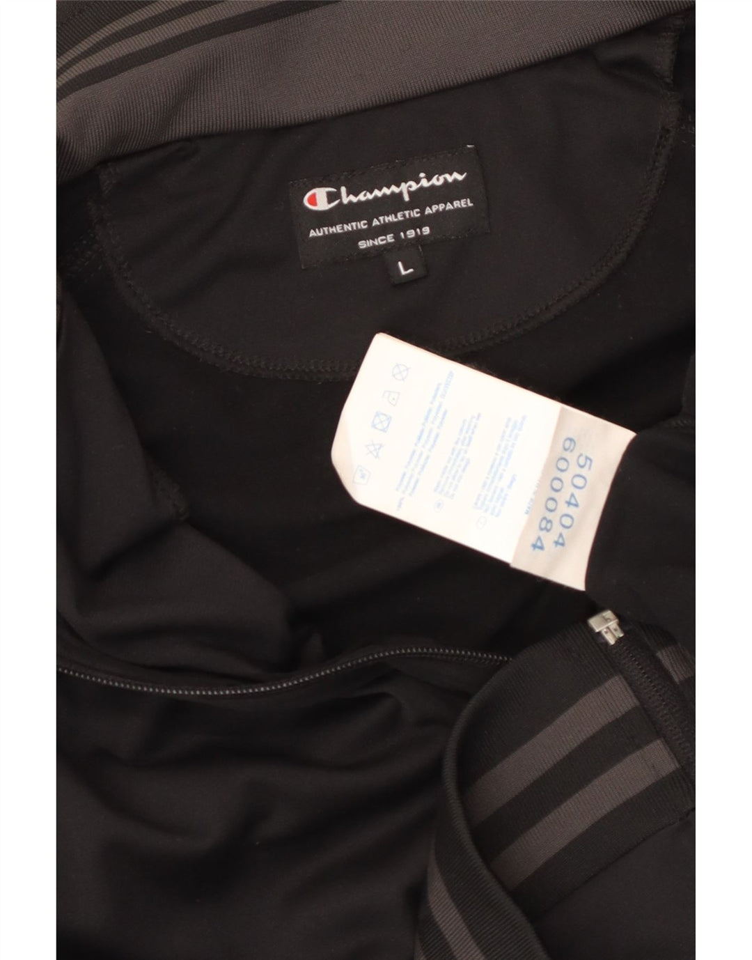 CHAMPION Herren-Trainingsanzug-Top-Jacke, großes schwarzes Polyester