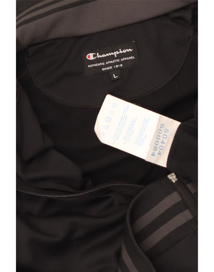 CHAMPION Herren-Trainingsanzug-Top-Jacke, großes schwarzes Polyester