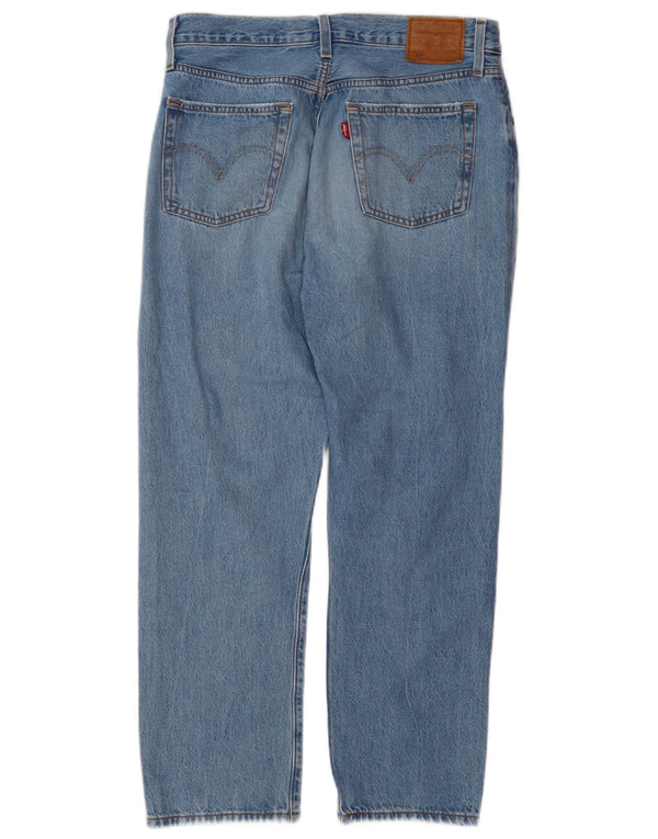 LEVI'S Damen 501 Distressed Straight Jeans W29 L26 Blaue Baumwolle