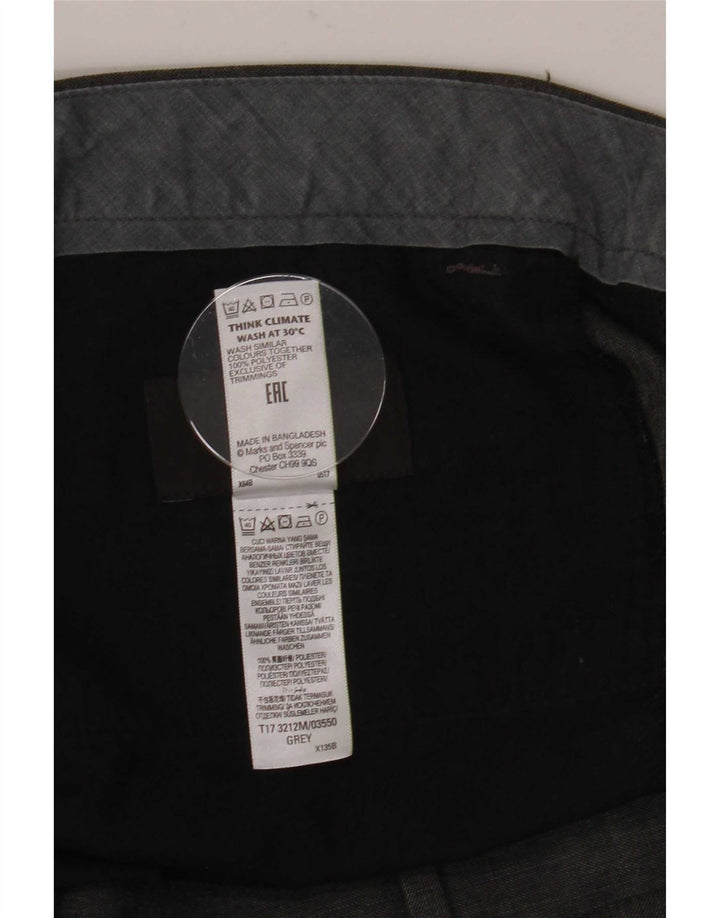 Marks & Spencer Herren Tapered Regular Anzughose W36 L31 Graues Polyester