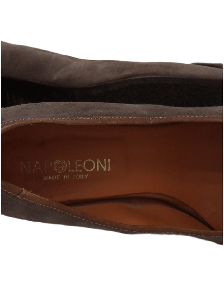 Napoleoni Damen-Pumps aus Wildleder, UK-Größe 5, graues Leder