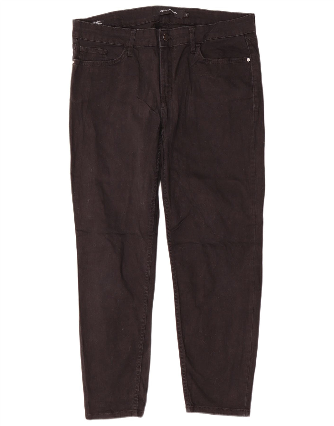 CALVIN KLEIN Damen Skinny Freizeithose US 14 XL W34 L26 Schwarze Baumwolle