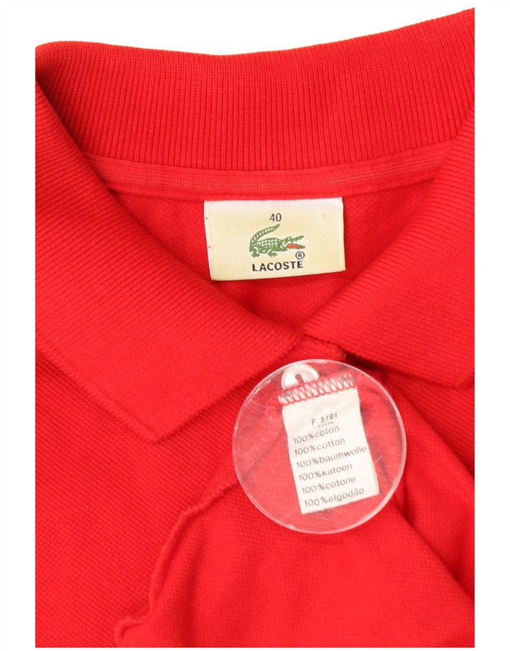 Lacoste Damen Poloshirt Größe 40 Mittelrote Baumwolle
