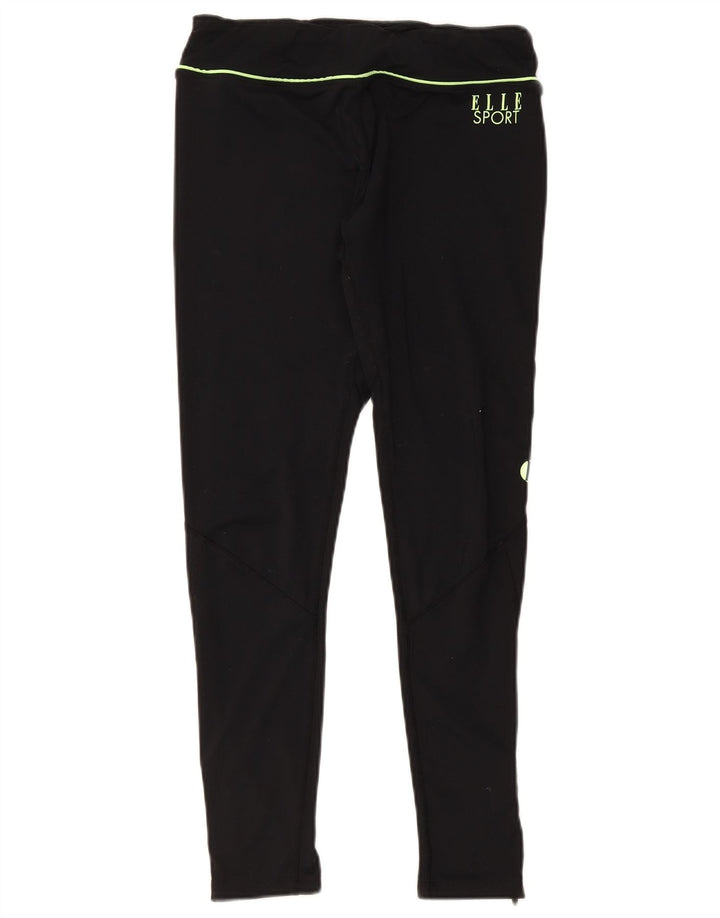 Elle Sport Womens Graphic Leggings UK 14 Mittelschwarzes Polyester