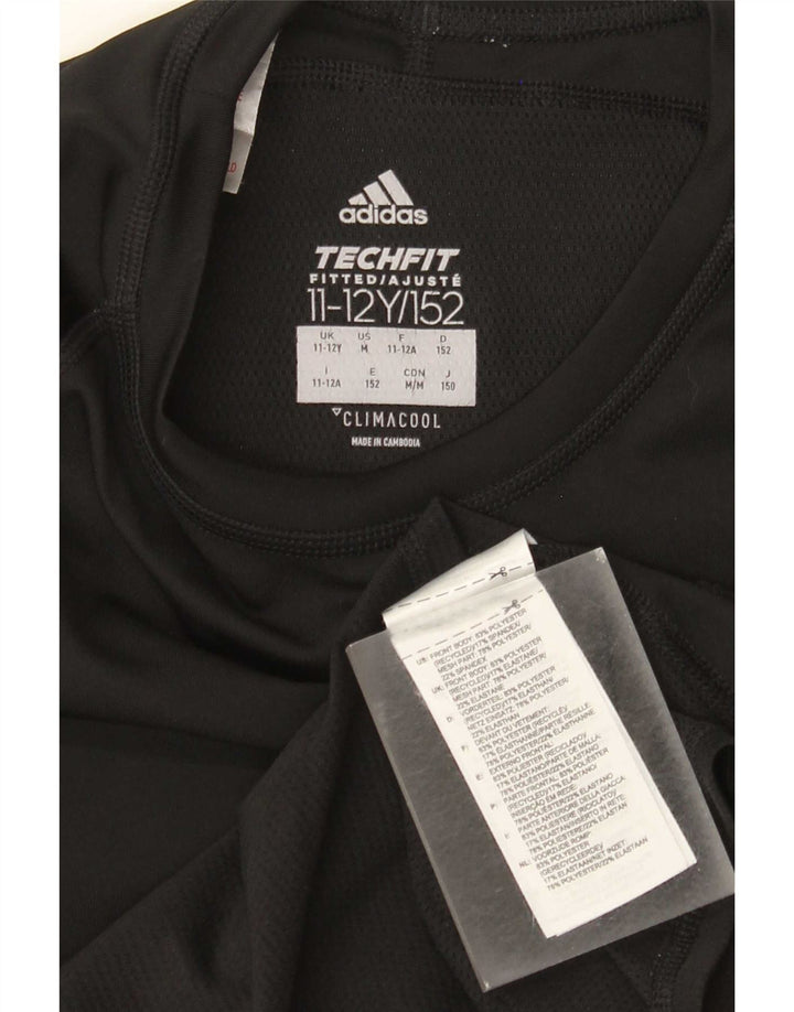 Adidas Jungen Climacool Top Langarm 11-12 Jahre Schwarzes Polyester