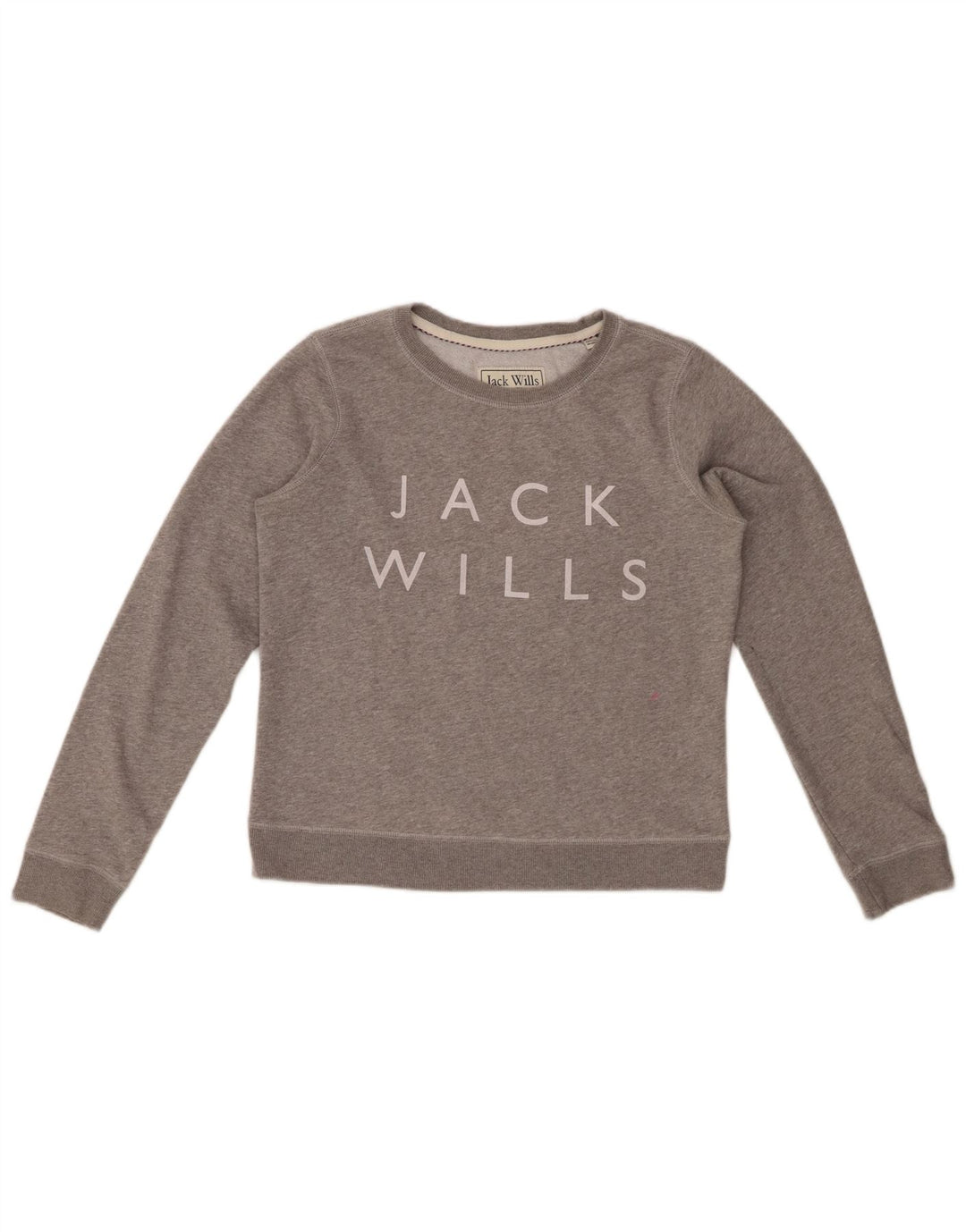 JACK WILLS Damen-Sweatshirt mit Grafik, UK 12, Mittelgrau meliert