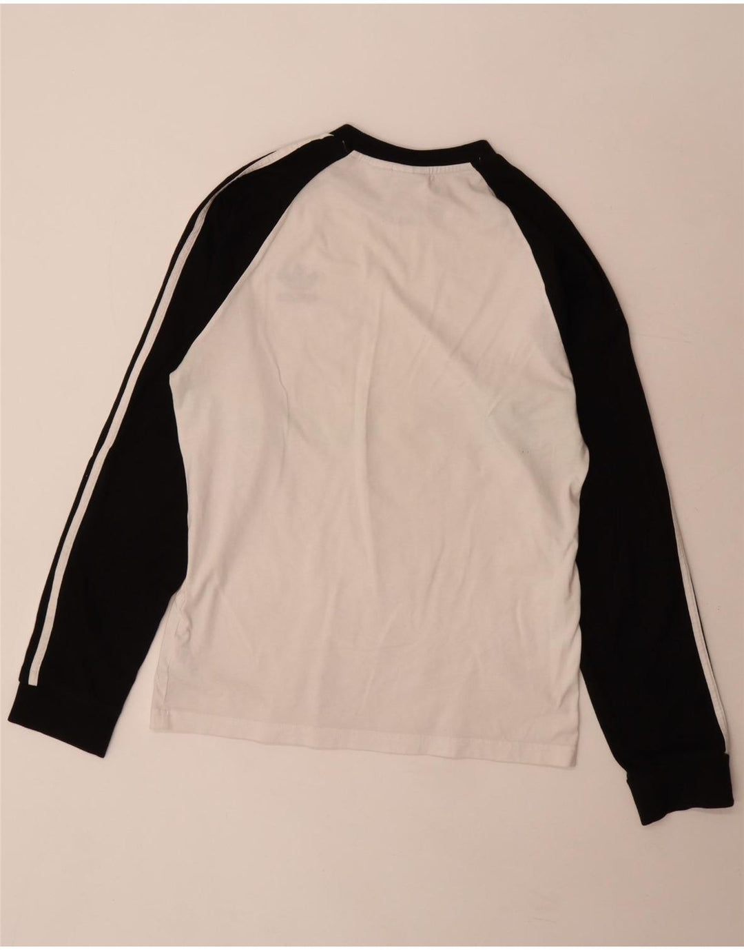 Adidas Herren-Top, langärmelig, mittelweiß, Colourblock-Baumwolle