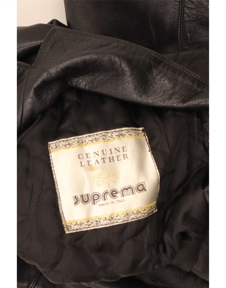 Suprema Damen Ledermantel IT 44 Medium Schwarz