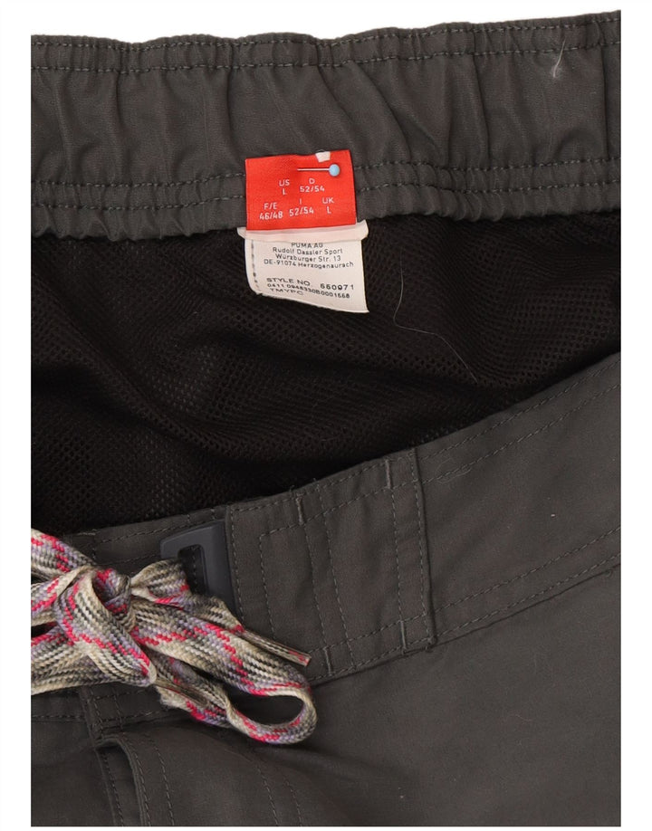 PUMA Herren-Badeshorts, groß, grau geblümt