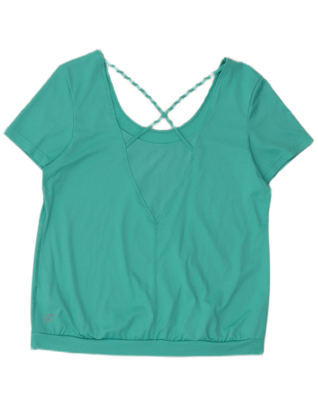Puma Damen T-Shirt Top UK 16 Large Türkis Geometrisch Polyester