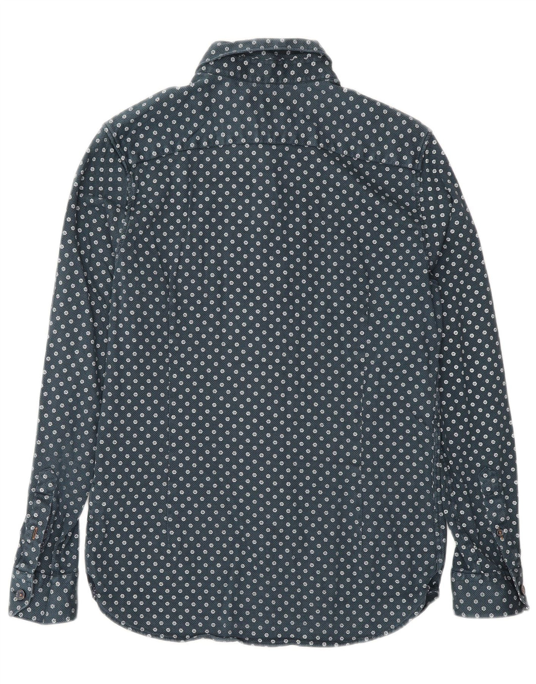 Ted Baker Herrenhemd, Größe 3, mittelgroß, marineblau, geblümt, Baumwolle