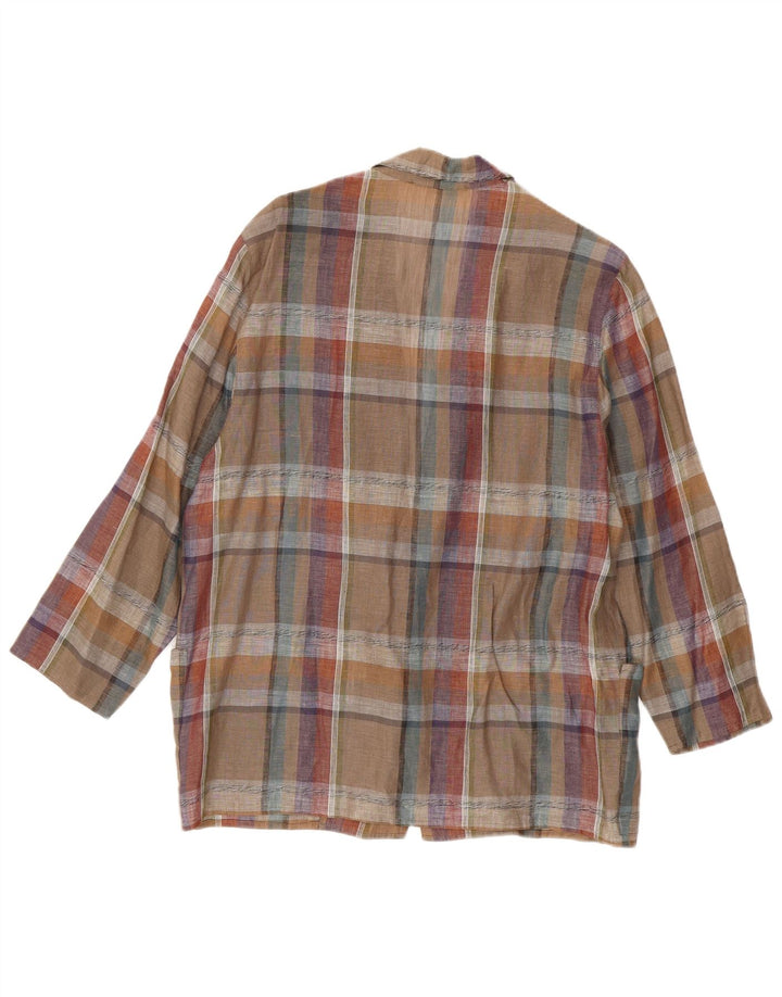 MARZOTTO Damen-Blazerjacke mit 1 Knopf, Gr. 16, groß, mehrfarbig kariert