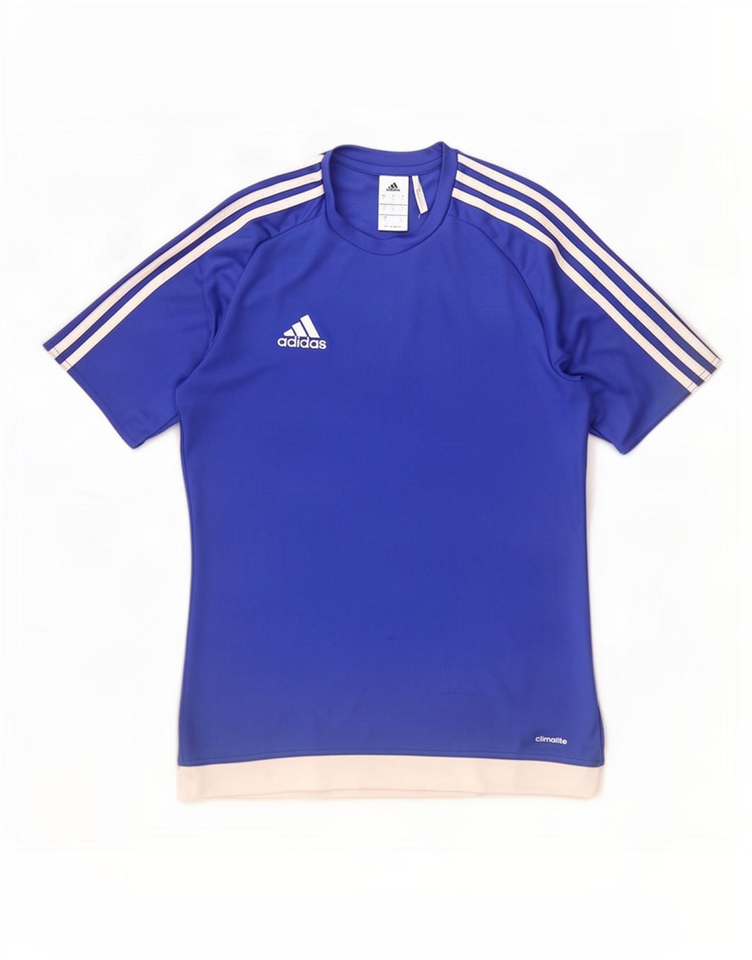 Adidas Herren Climalite T-Shirt Top Small Blau Colourblock Polyester