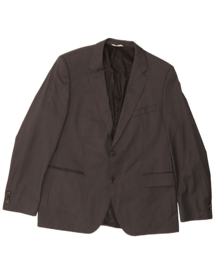 Hugo Boss Herren-Blazer mit 2 Knöpfen, EU 56, 3XL, graue Schurwolle