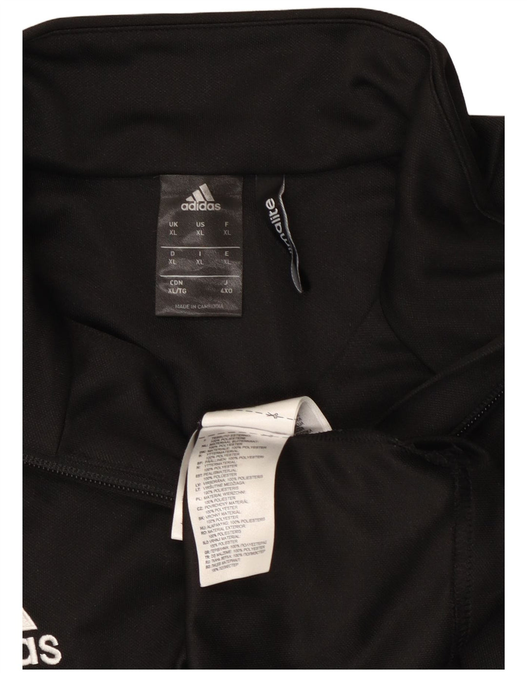 Adidas Herren Climalite Zip Neck Pullover Trainingsanzug Top XL Schwarz Polyester